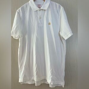 Brooks Brothers White Polo Shirt with Gold Logo